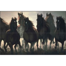 Ceramic Tile Mural Backsplash Shower Ryan Horses Equine Art EWH-LMR005   361515527674